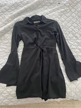Abercrombie & Fitch Black Twist-Front Mini Dress